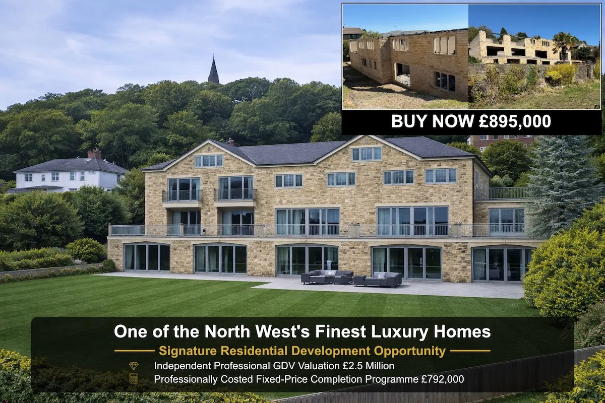 Hillside Holcombe rear elevation and landscaped gardens